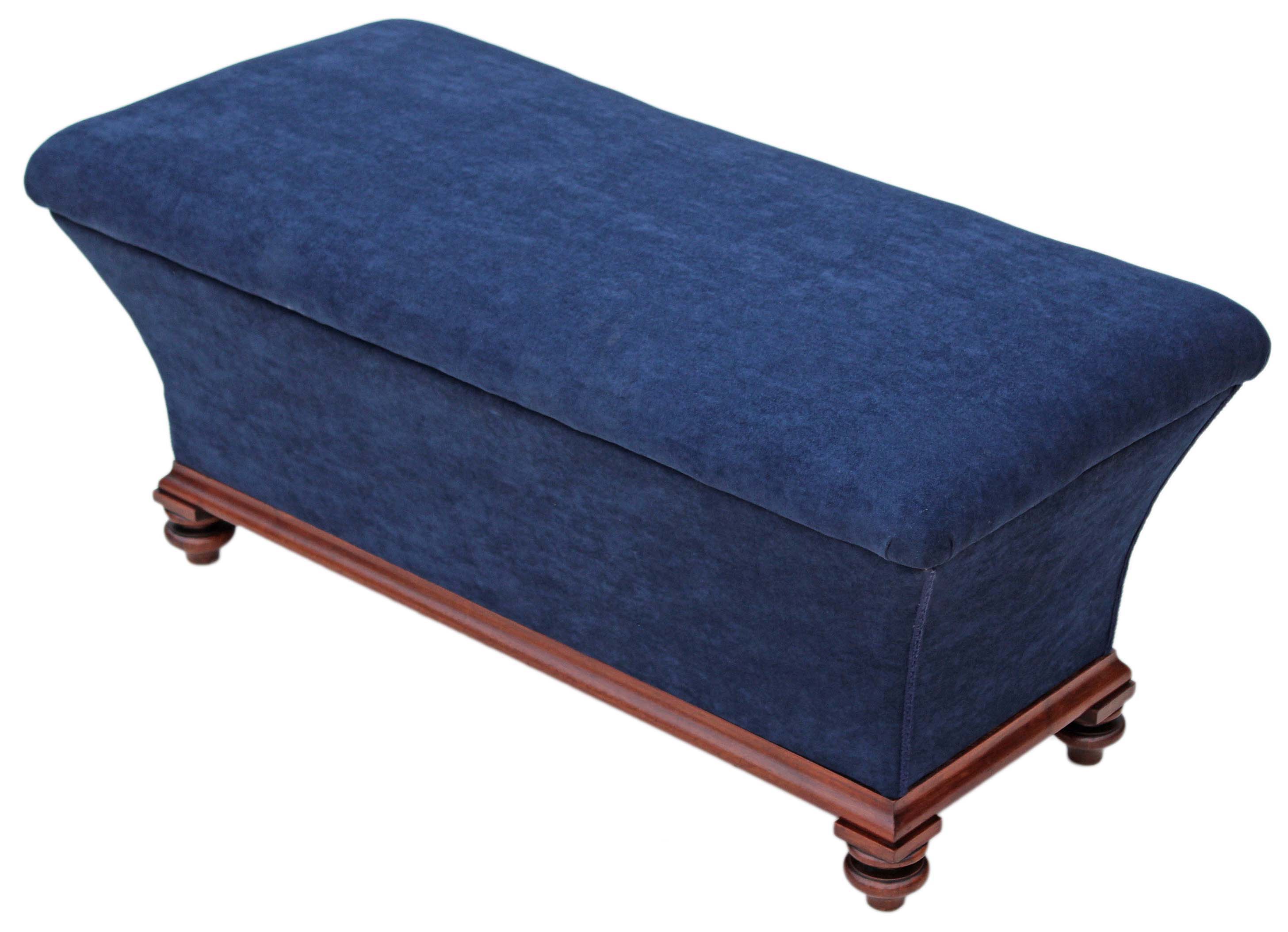 Antique Victorian 19th Century Shaped Upholstered Ottoman / Blanket Box (1 of 1) Antique Victorian 19th Century Shaped Upholstered Ottoman / Blanket Box (1 of 1)