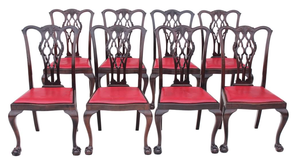 Antique set of 8 Mahogany Chippendale Dining Chairs (1 of 1) Antique set of 8 Mahogany Chippendale Dining Chairs (1 of 1)