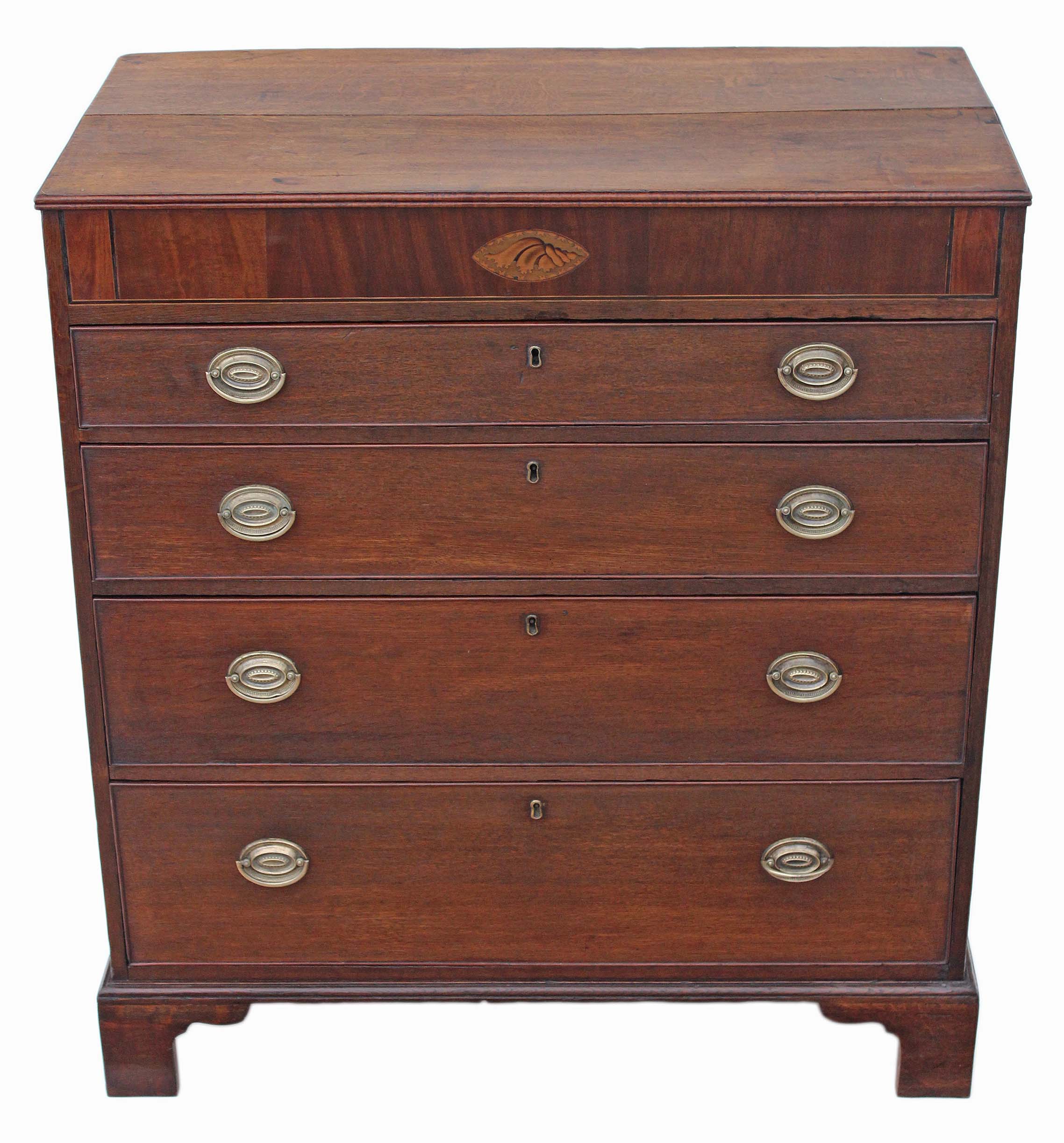 Antique Georgian 19th Century Inlaid Oak Chest of Drawers (1 of 1) Antique Georgian 19th Century Inlaid Oak Chest of Drawers (1 of 1)