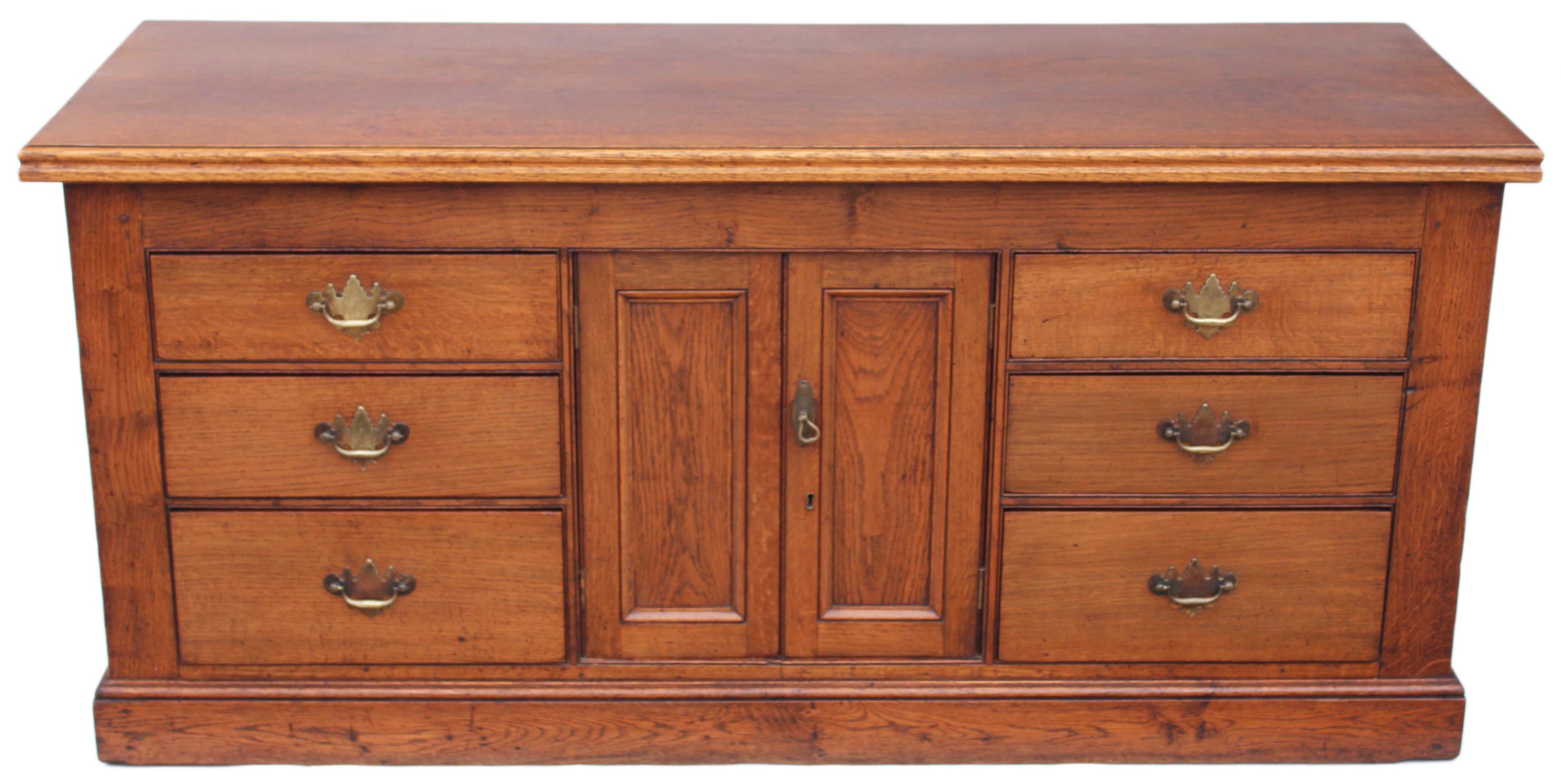 Antique large 19C Georgian and later oak dresser base sideboard (1 of 1) Antique large 19C Georgian and later oak dresser base sideboard (1 of 1)