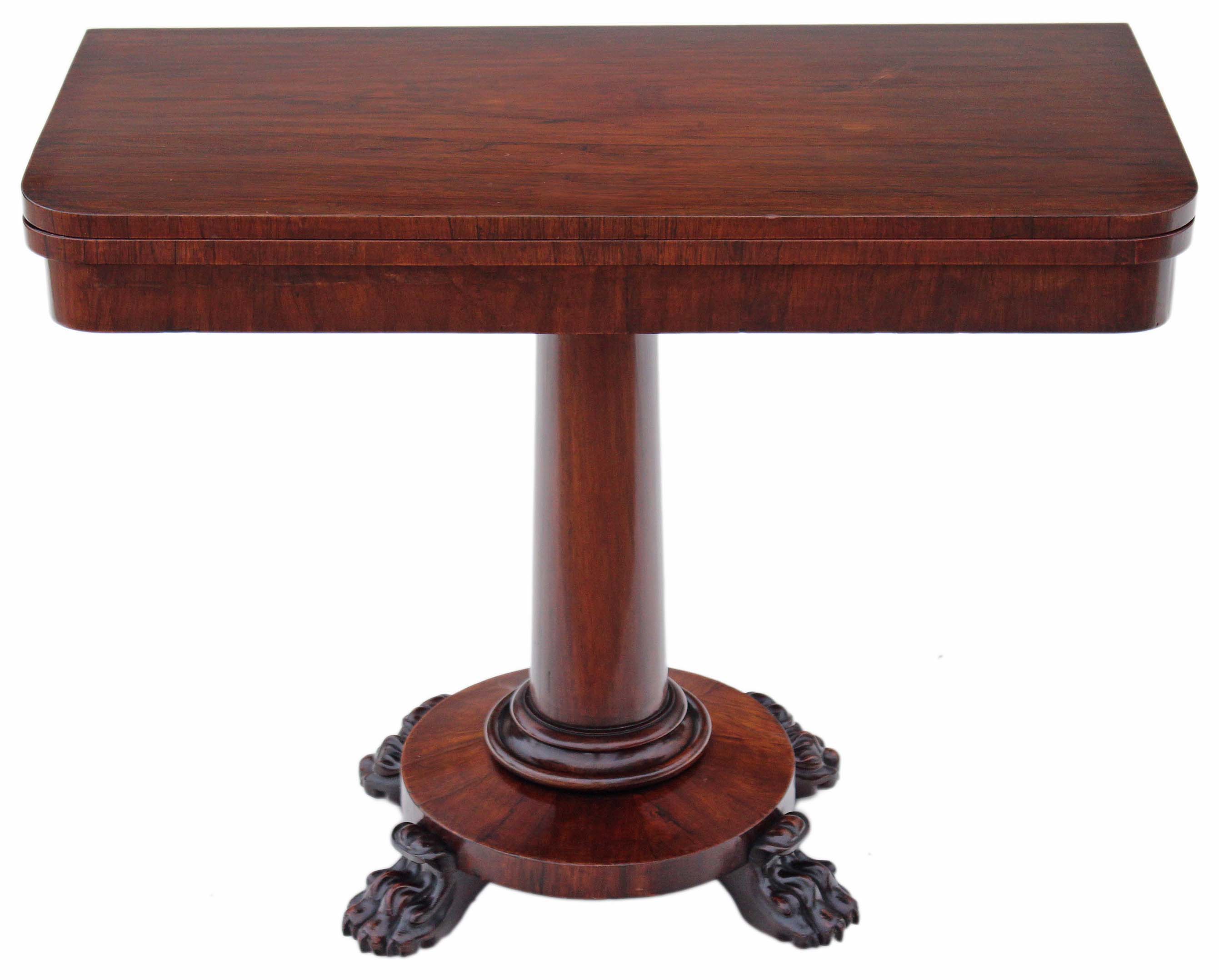 Antique Regency Victorian rosewood 19C folding card tea table console (1 of 1) Antique Regency Victorian rosewood 19C folding card tea table console (1 of 1)