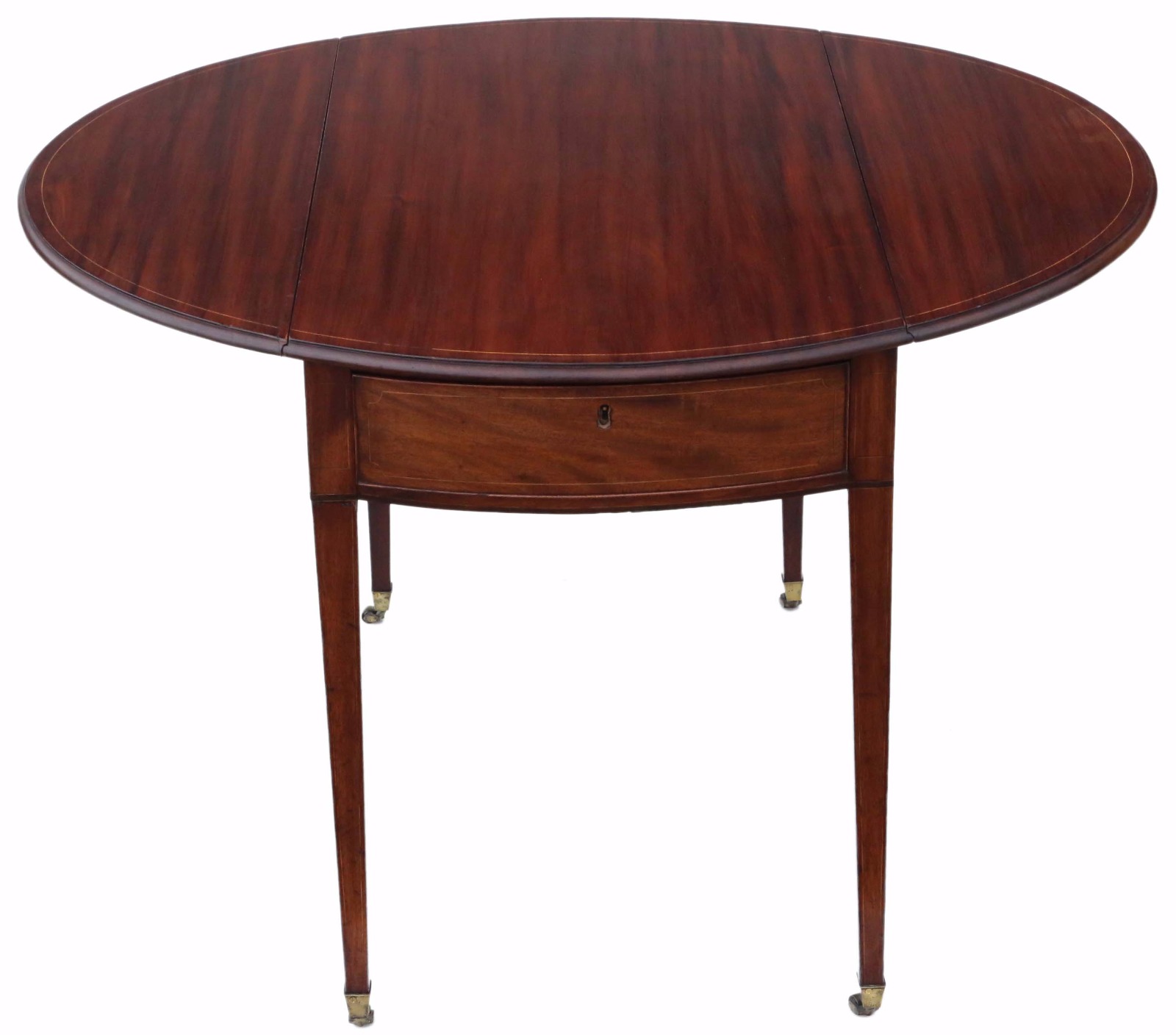 Regency Inlaid Mahogany Pembroke Side Tea or Sofa Table (1 of 8)