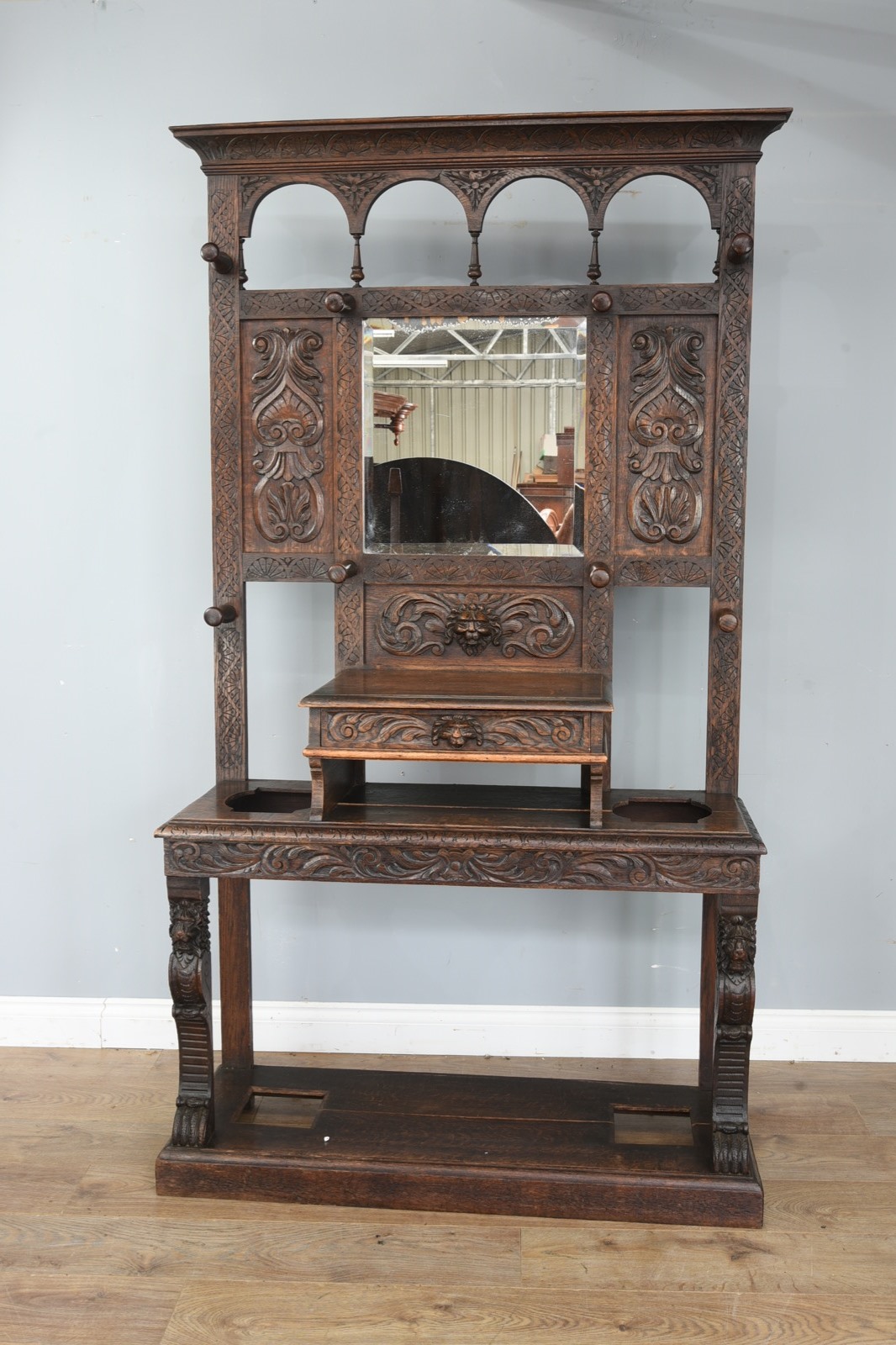 Carved Oak Hall Stand C.1880 (1 of 1)