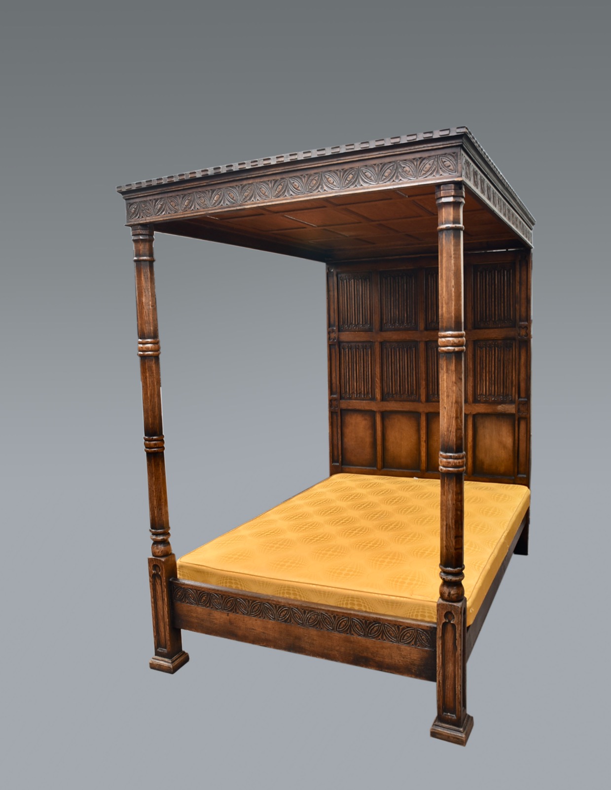 Antique Carved Oak Four Poster Full Tester Double Bed (1 of 4) Antique Carved Oak Four Poster Full Tester Double Bed (1 of 4)