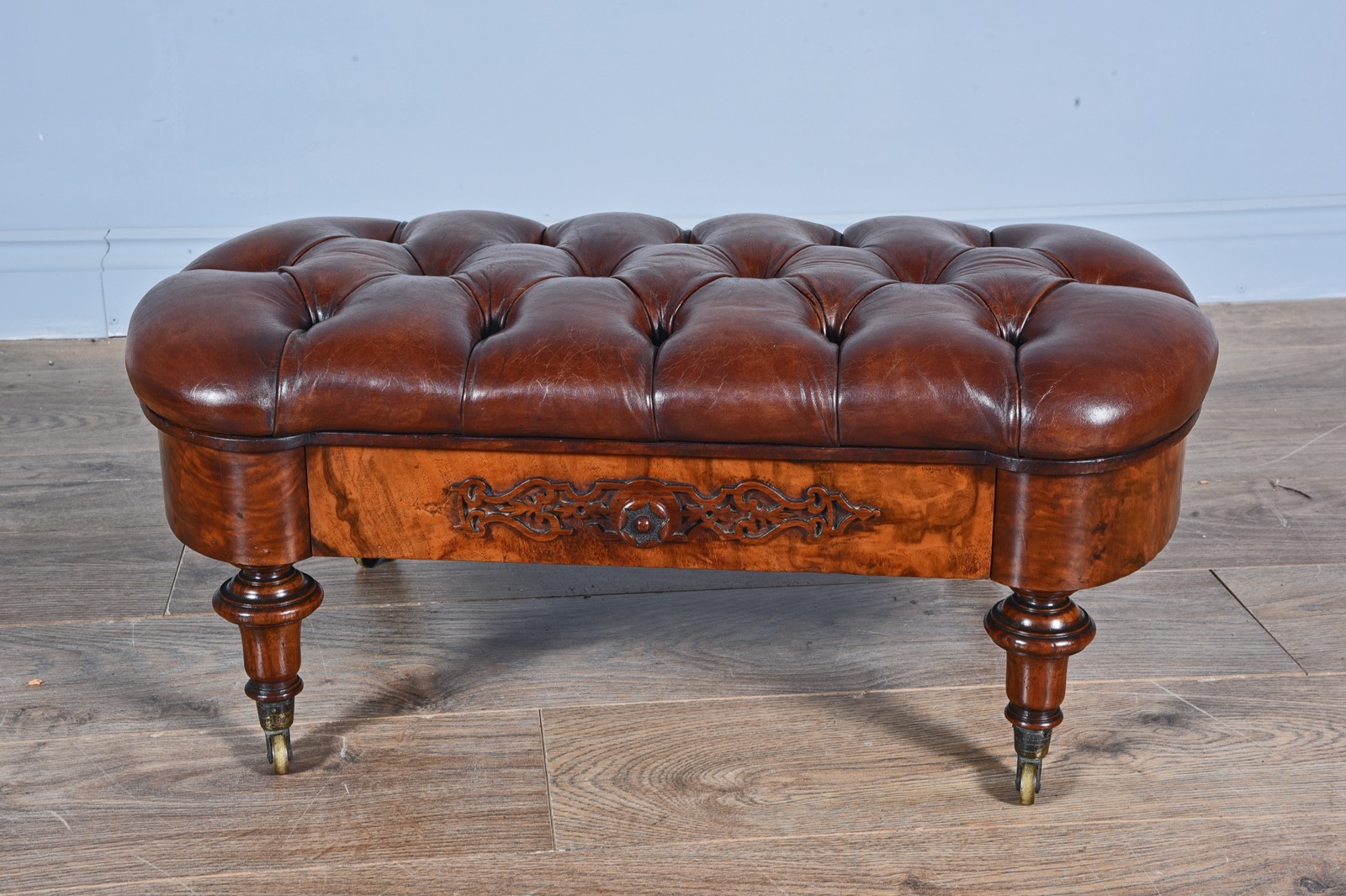 Victorian Walnut & Leather Buttoned Stool (1 of 6) Victorian Walnut & Leather Buttoned Stool (1 of 6)