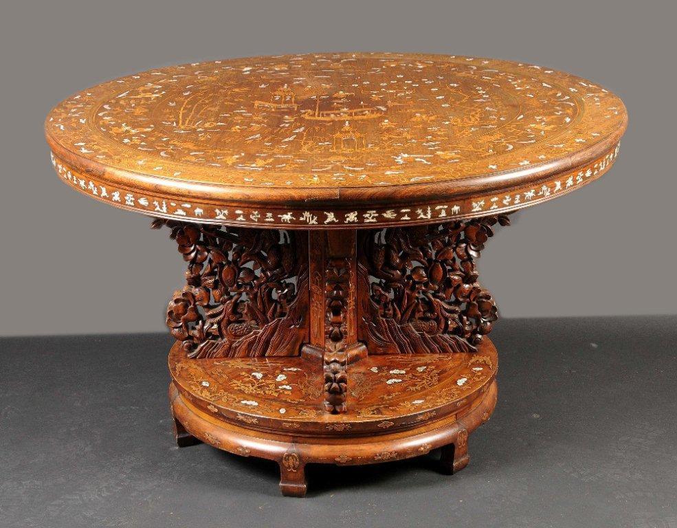 Rare Chinese Inlaid Hardwood Centre Table Opera Table c.1870 (1 of 1) Rare Chinese Inlaid Hardwood Centre Table Opera Table c.1870 (1 of 1)