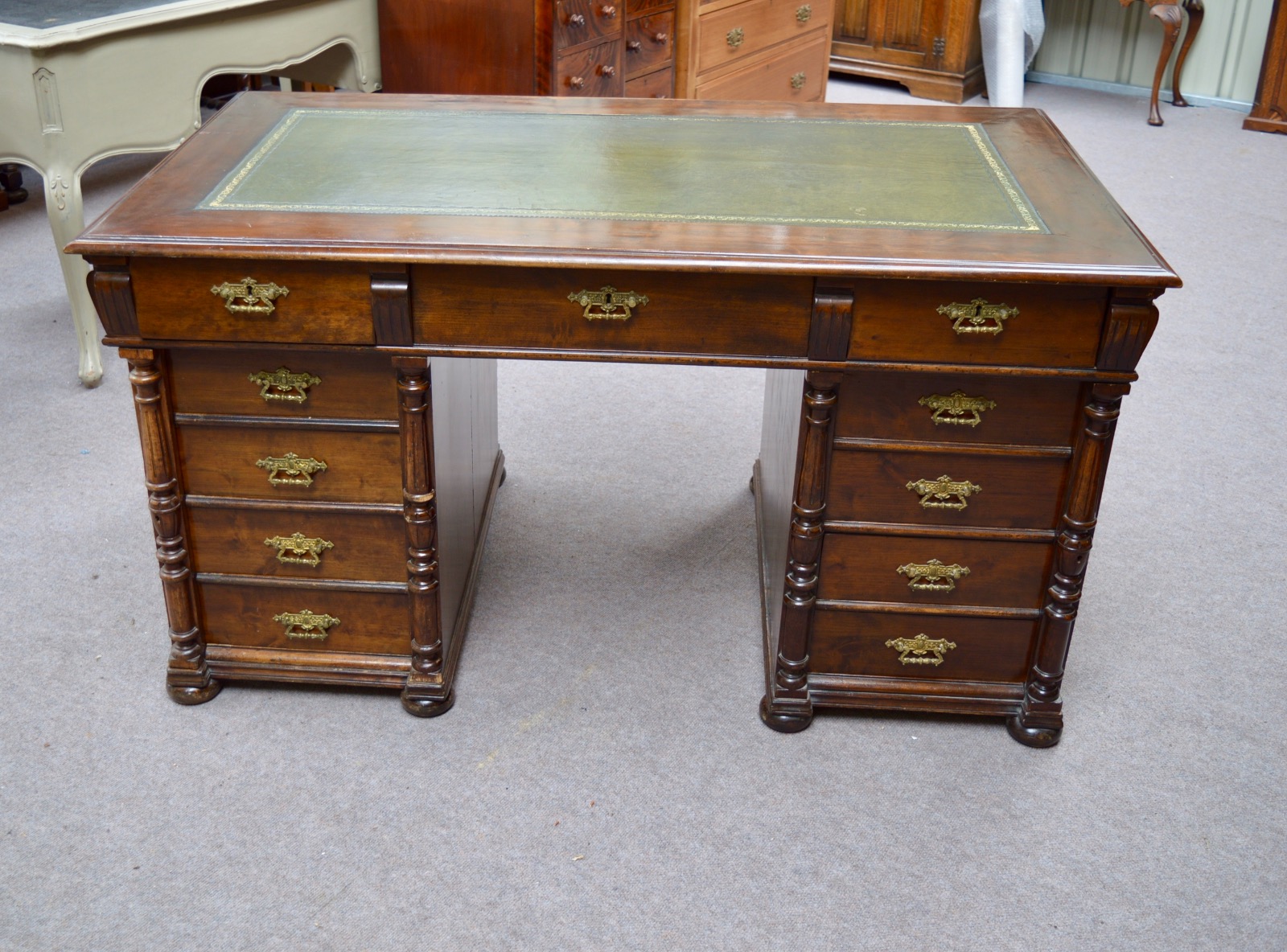 Antique Partners Desk Pedestal Desk c.1890 (1 of 1) Antique Partners Desk Pedestal Desk c.1890 (1 of 1)