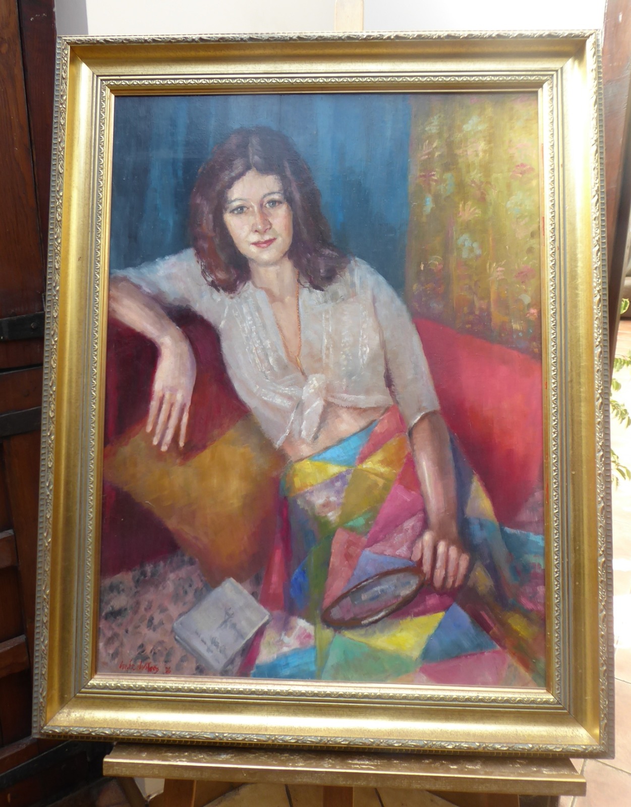 Large Oil on Board the Patchwork Skirt Artist Imee Wilson (1 of 10)