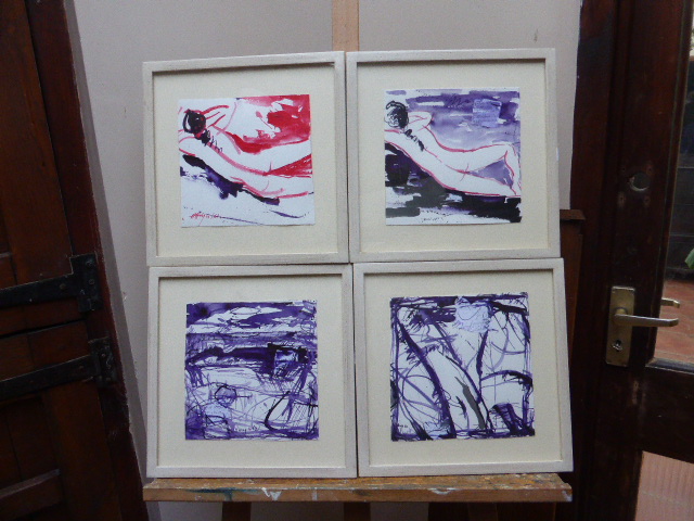 Set of Four Watercolour Abstracts (1 of 9)