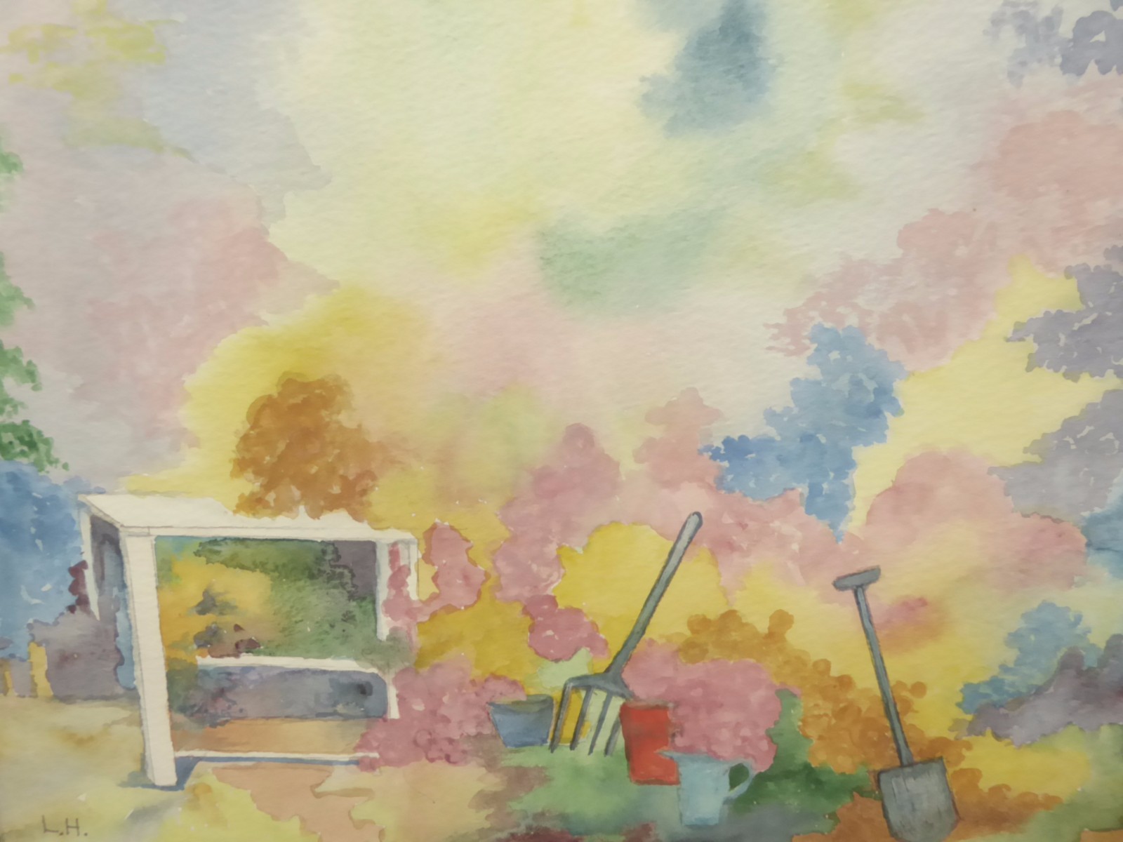 Watercolour of 'Gardner's World' Monagramed LH (1 of 11)