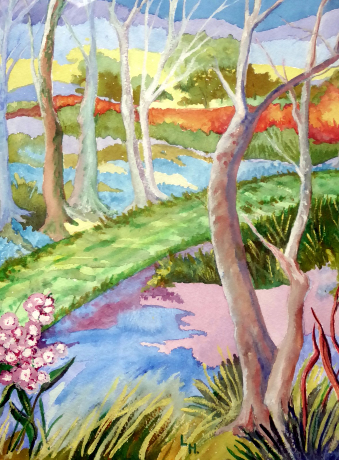 Watercolour of 'Magical Forrest' Monagramed LH (1 of 9)