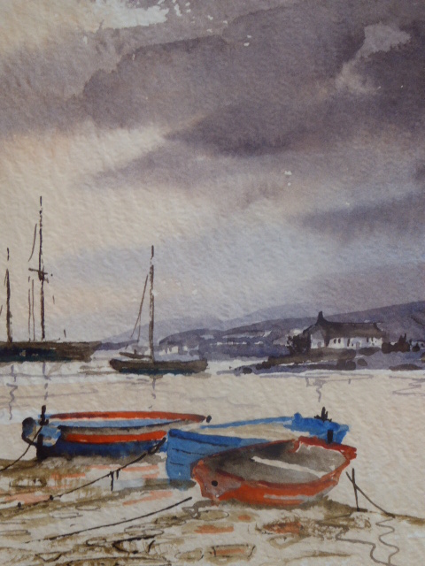 Watercolour Moored Craft Percuil Exhibited Artist Renee Nash (1 of 10)