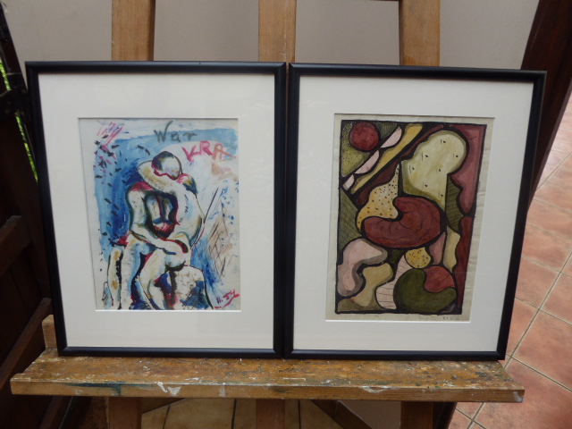 Pair of Watercolours 1950s Listed Artist Maria Rajecka (1 of 13)
