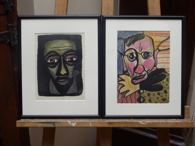 Pair of Watercolours 1950s Listed Artist Maria Rajecka (1 of 10)