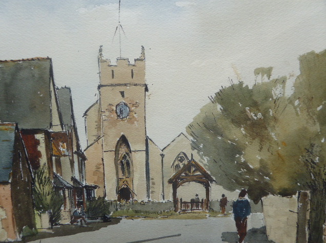 Watercolour & Ink Freshwater Village 1975 Listed Artist Ronald Birch (1 of 11)