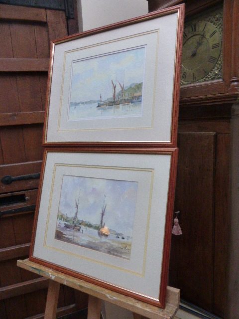 Pair of Watercolour Seascapes Artist Stanley Bennett (1 of 10)