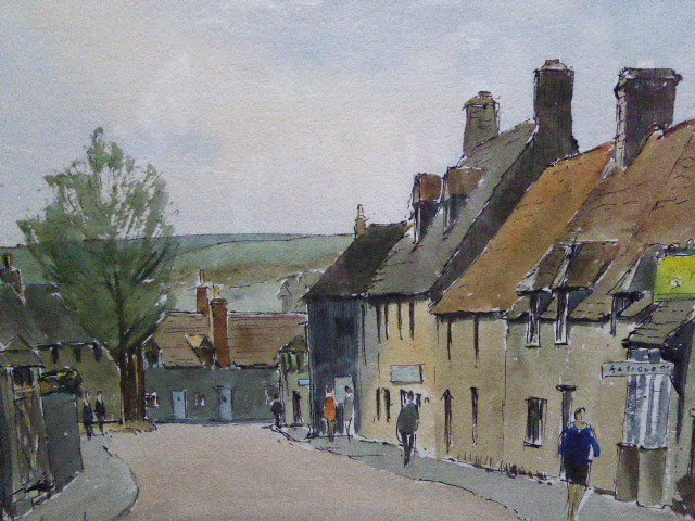 Watercolour & Ink Corfe Castle Dorset 1975 Listed Artist Ronald Birch (1 of 12)