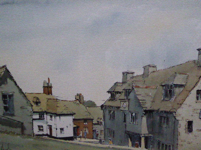 Watercolour & Ink Corfe Castle Dorset 1974 Listed Artist Ronald Birch (1 of 12)