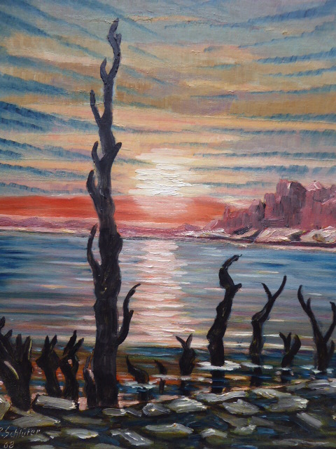 Oil on Board of Armageddon by Artist R Schluter (1 of 12)