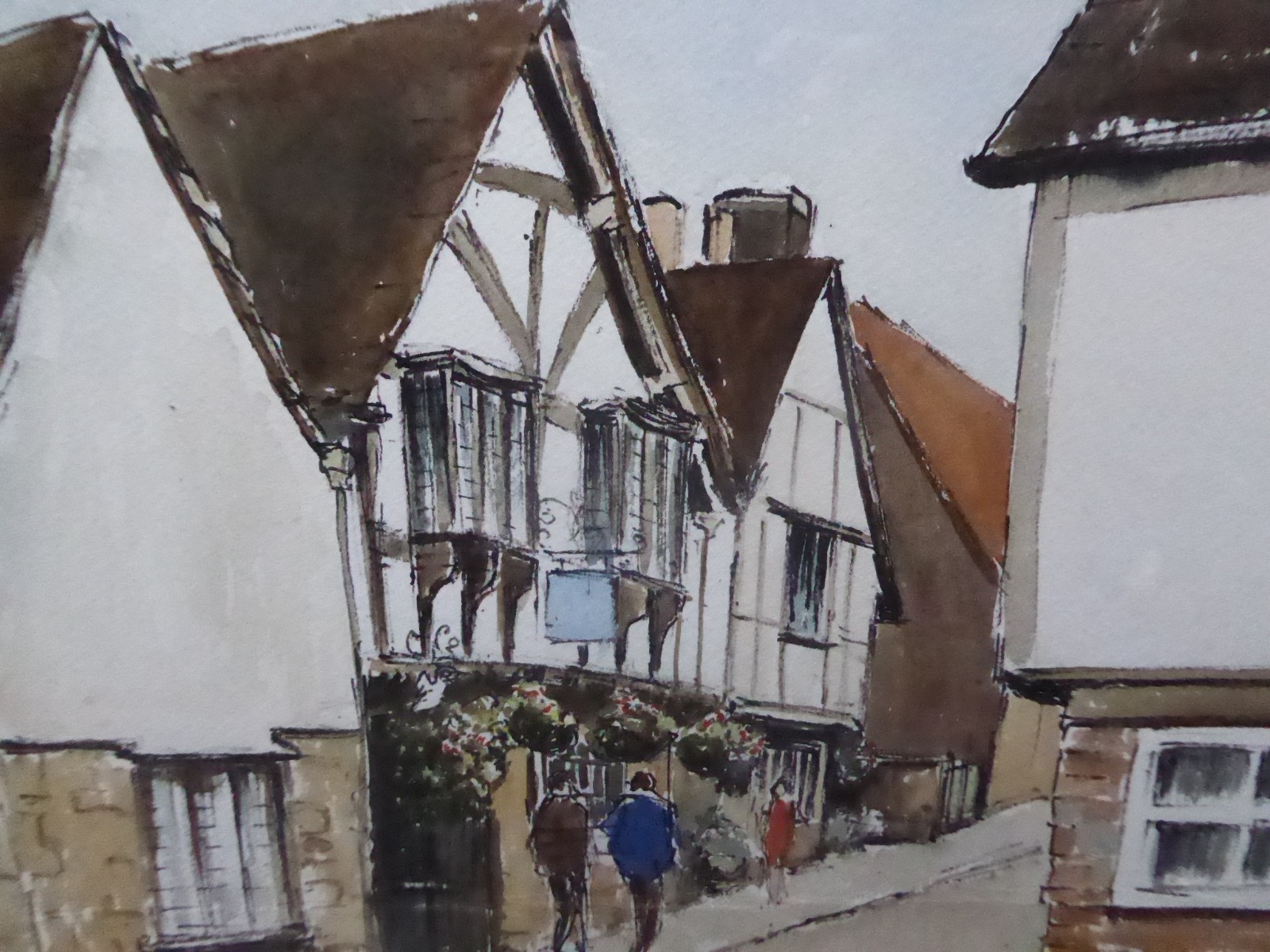 Watercolour & Ink The Angel Inn Listed Artist Ronald Birch (1 of 11)