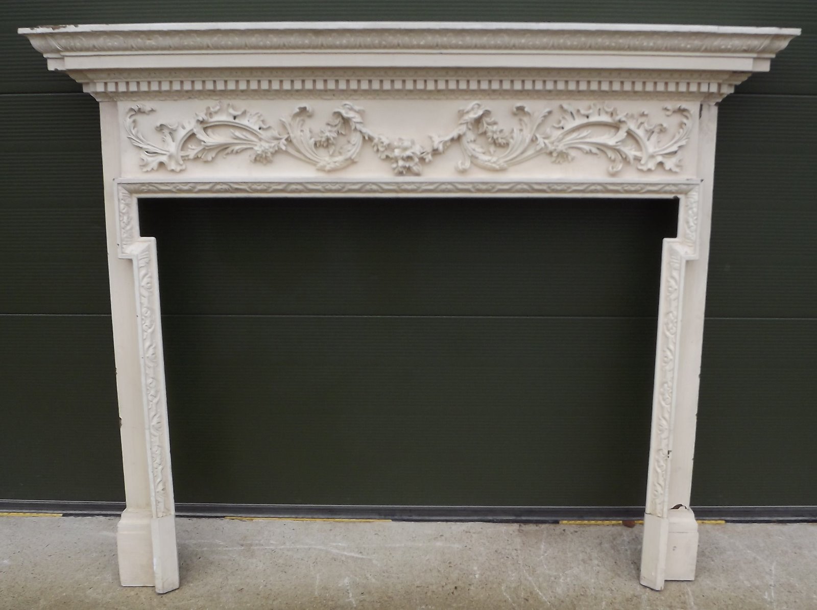 Painted Carved Wooden Fire Surround 16648 / LA85921