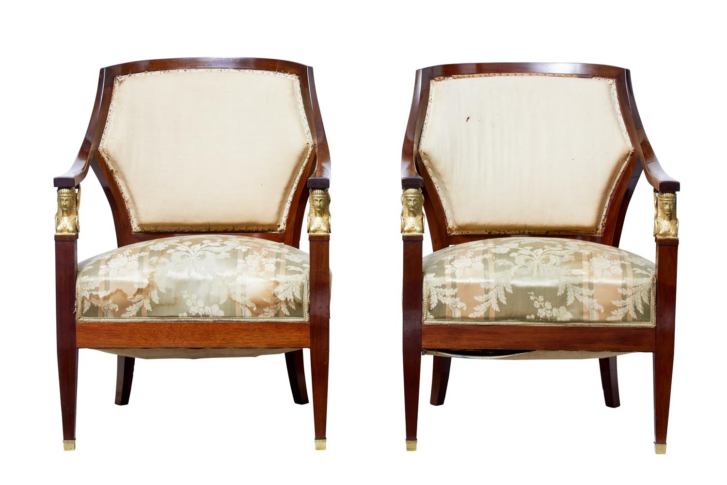 Fine Pair of Late 19th Century Empire Mahogany Armchairs (1 of 1) Fine Pair of Late 19th Century Empire Mahogany Armchairs (1 of 1)