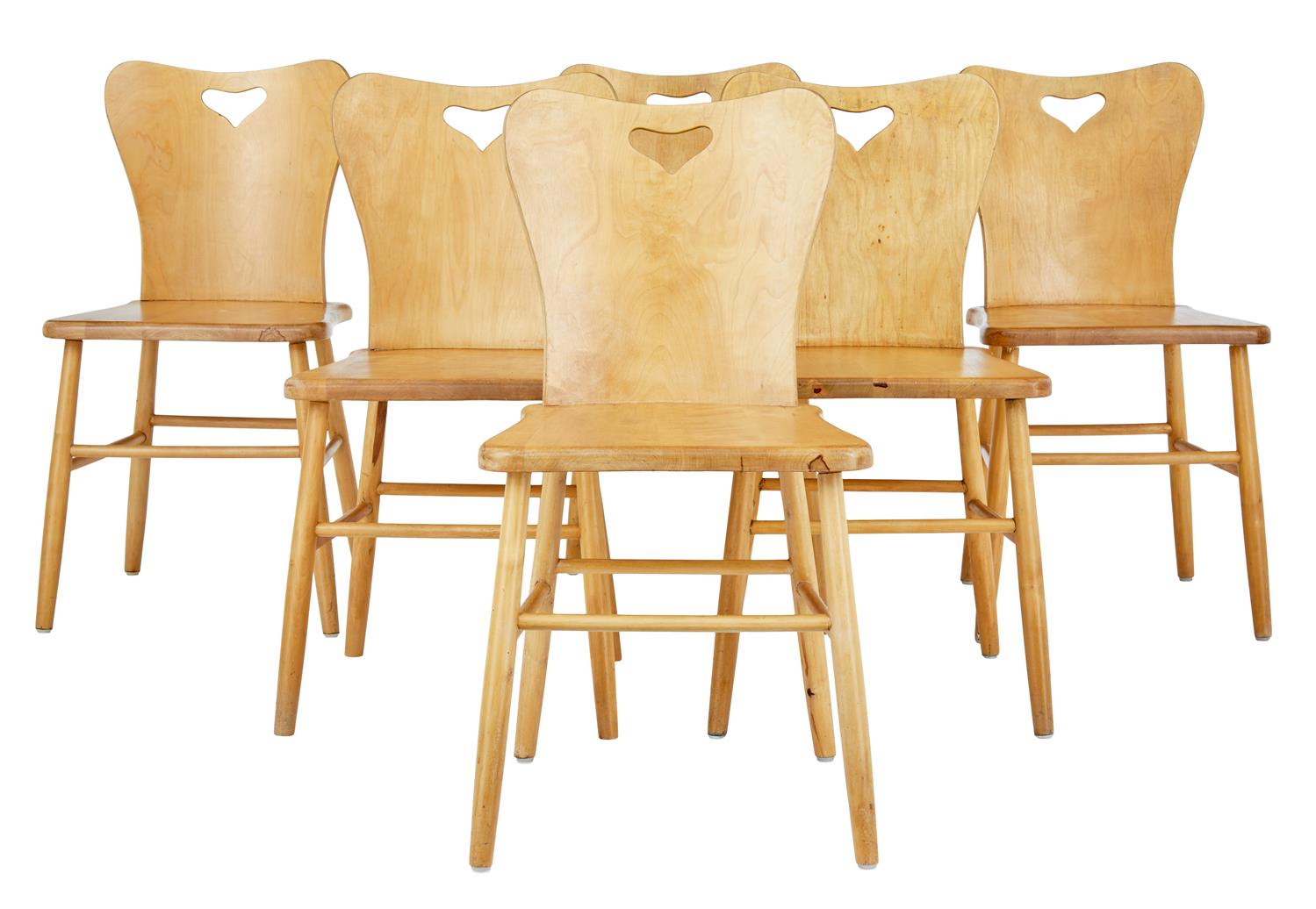 Set of 6 Mid 20th Century Scandinavian Pine Dining Chairs (1 of 5) Set of 6 Mid 20th Century Scandinavian Pine Dining Chairs (1 of 5)
