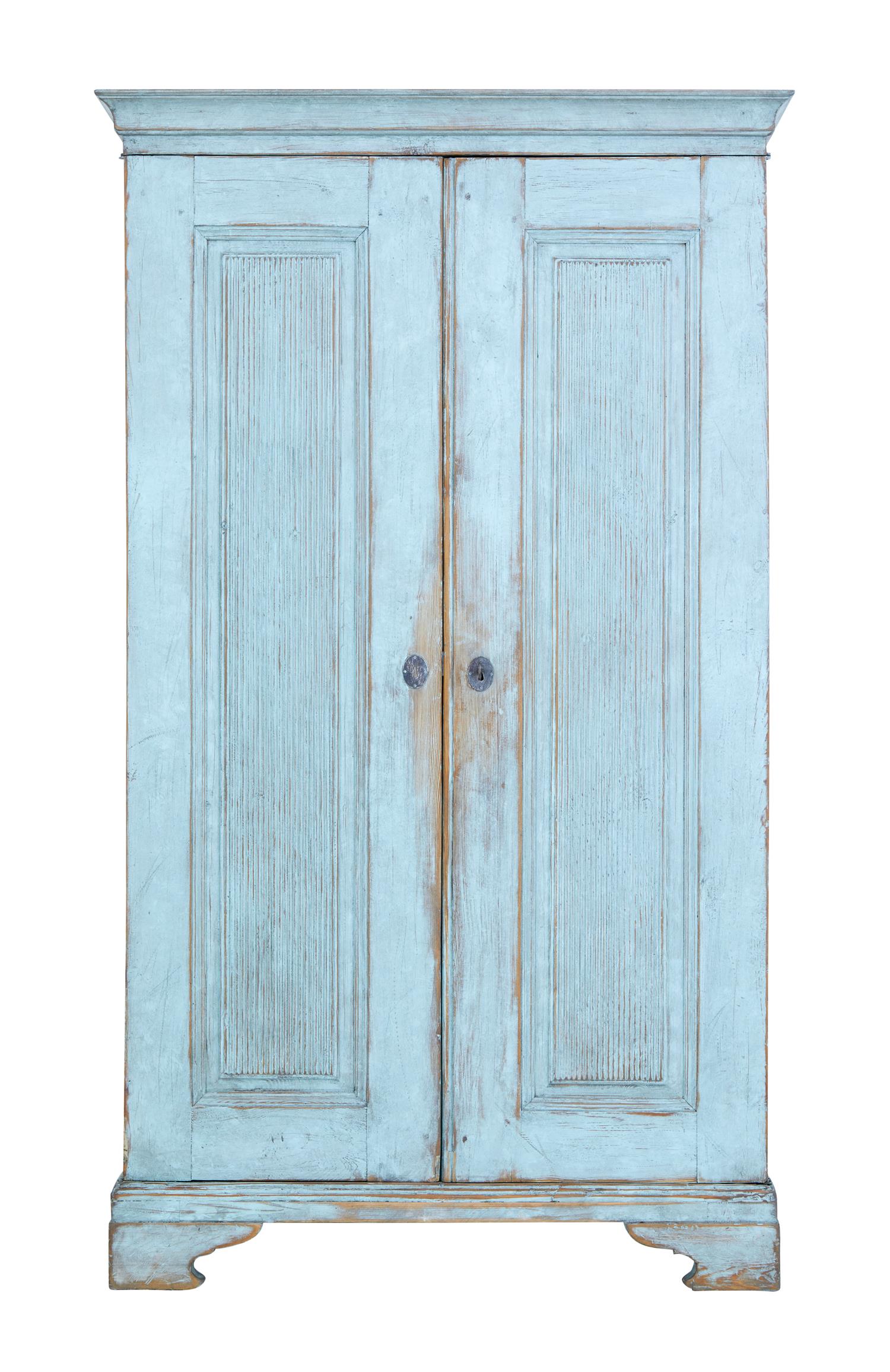 Mid 19th Century Painted Swedish Pine Tall Cupboard (1 of 7) Mid 19th Century Painted Swedish Pine Tall Cupboard (1 of 7)