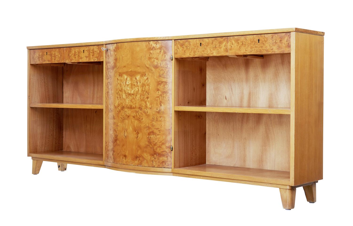 Mid 20th Century Scandinavian Elm Low Bookcase (1 of 7) Mid 20th Century Scandinavian Elm Low Bookcase (1 of 7)