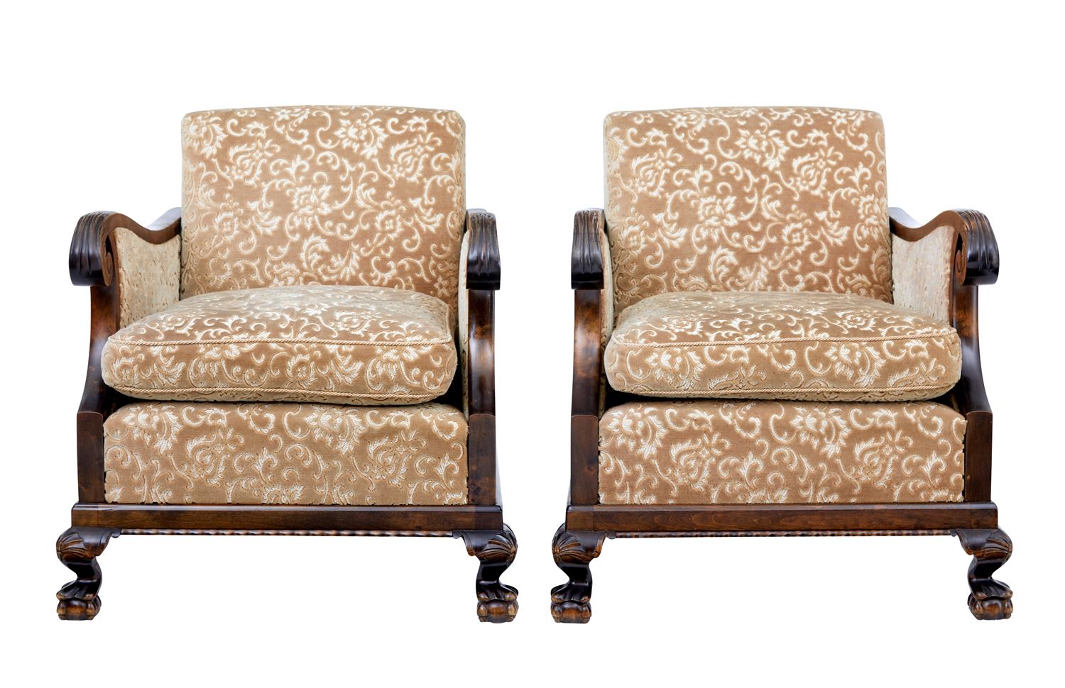 Pair of Art Deco Birch Scandinavian Armchairs (1 of 7) Pair of Art Deco Birch Scandinavian Armchairs (1 of 7)