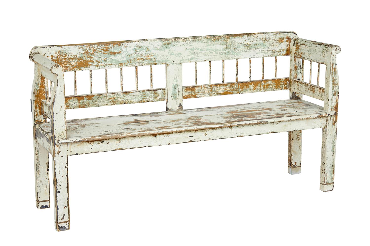 19th Century Painted Swedish Pine Bench (1 of 7) 19th Century Painted Swedish Pine Bench (1 of 7)