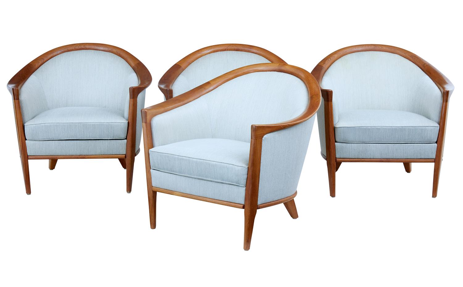 Set of 4 Swedish Teak Club Armchairs by Bertil Fridhagen (1 of 1) Set of 4 Swedish Teak Club Armchairs by Bertil Fridhagen (1 of 1)