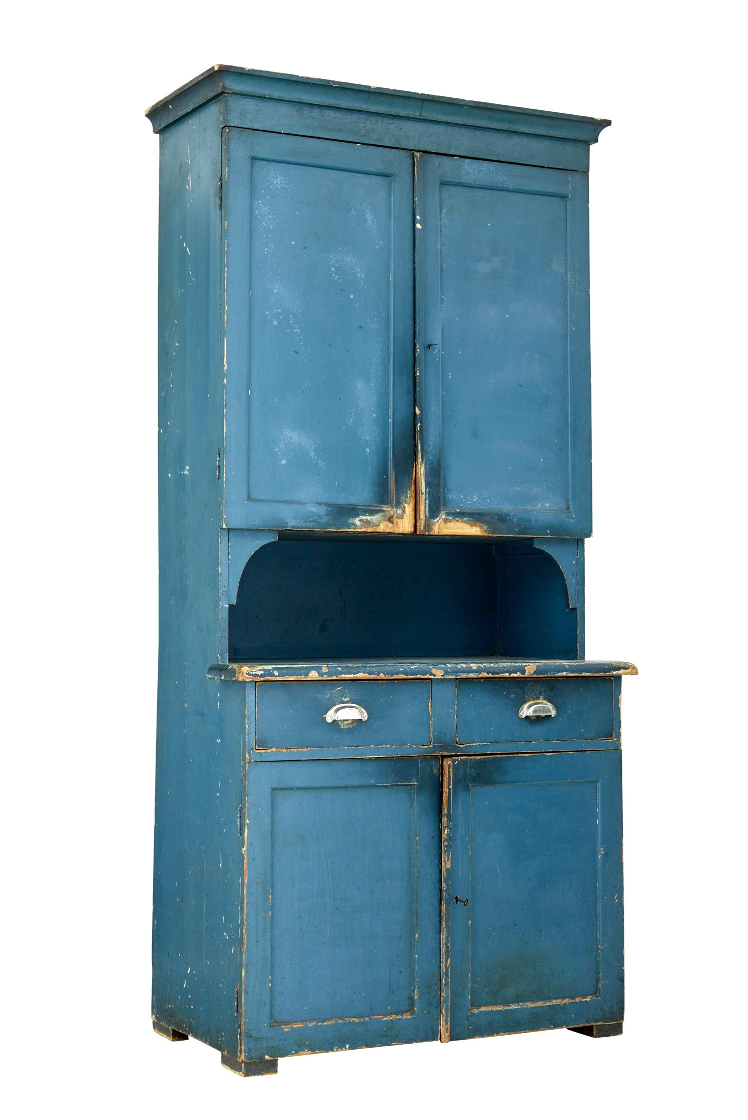 19th Century Swedish Painted Pine Kitchen Cupboard (1 of 8) 19th Century Swedish Painted Pine Kitchen Cupboard (1 of 8)