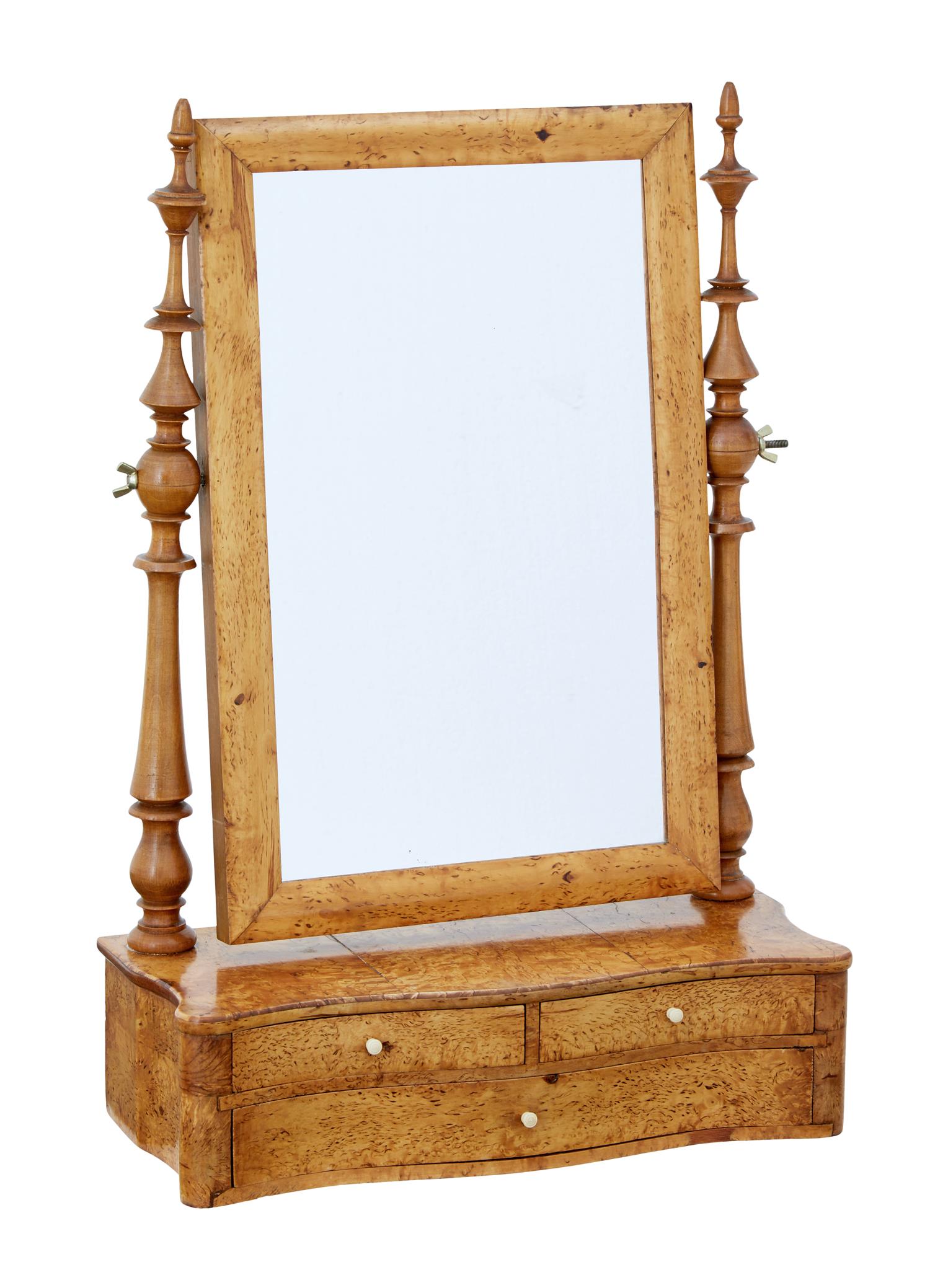 19th Century Swedish Burr Birch Vanity Mirror (1 of 5) 19th Century Swedish Burr Birch Vanity Mirror (1 of 5)