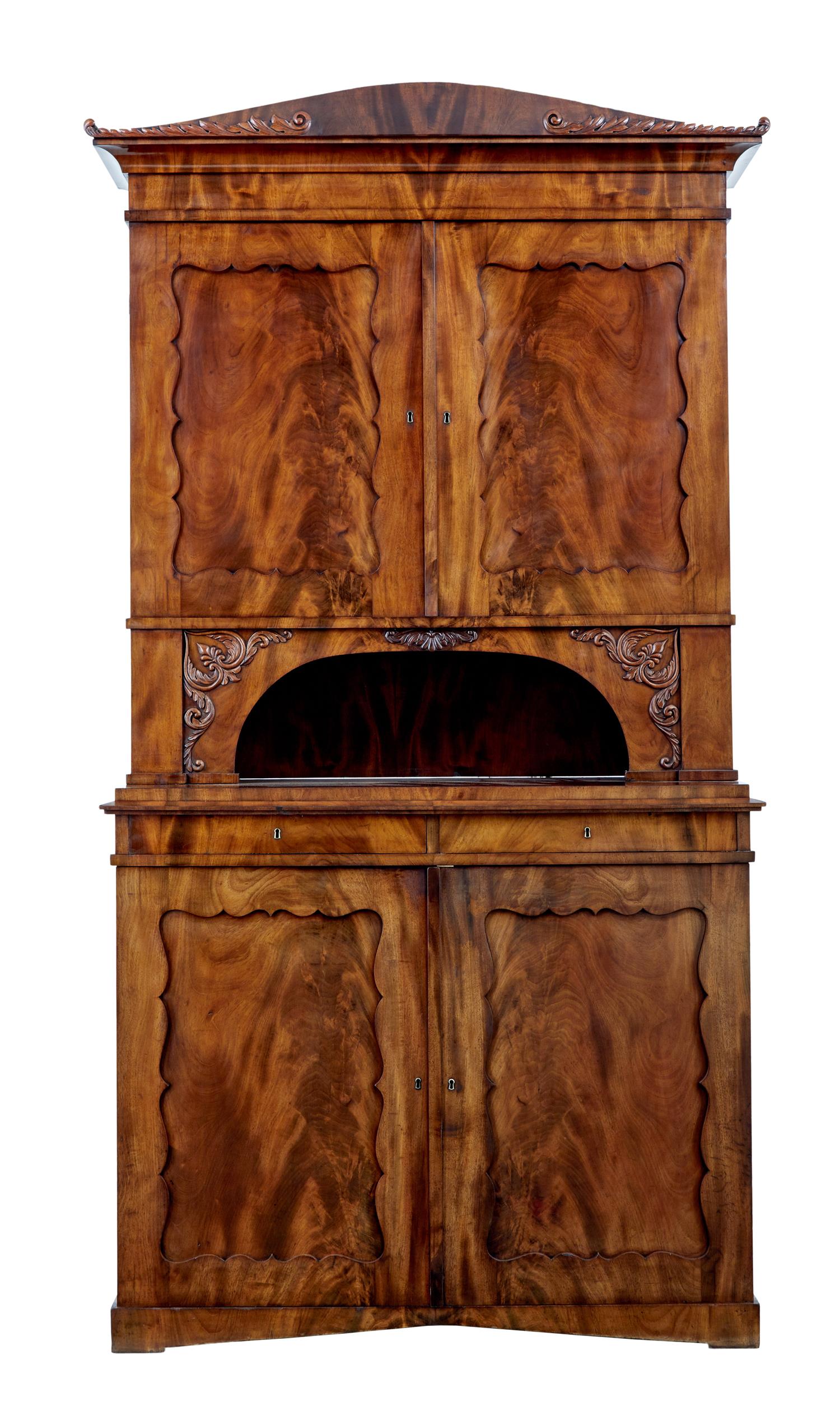 Mid 19th Century Danish Flame Mahogany Cabinet (1 of 7) Mid 19th Century Danish Flame Mahogany Cabinet (1 of 7)
