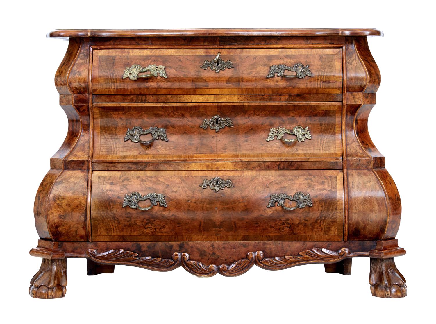 Early 20th Century Dutch Walnut Bombe Commode (1 of 8) Early 20th Century Dutch Walnut Bombe Commode (1 of 8)
