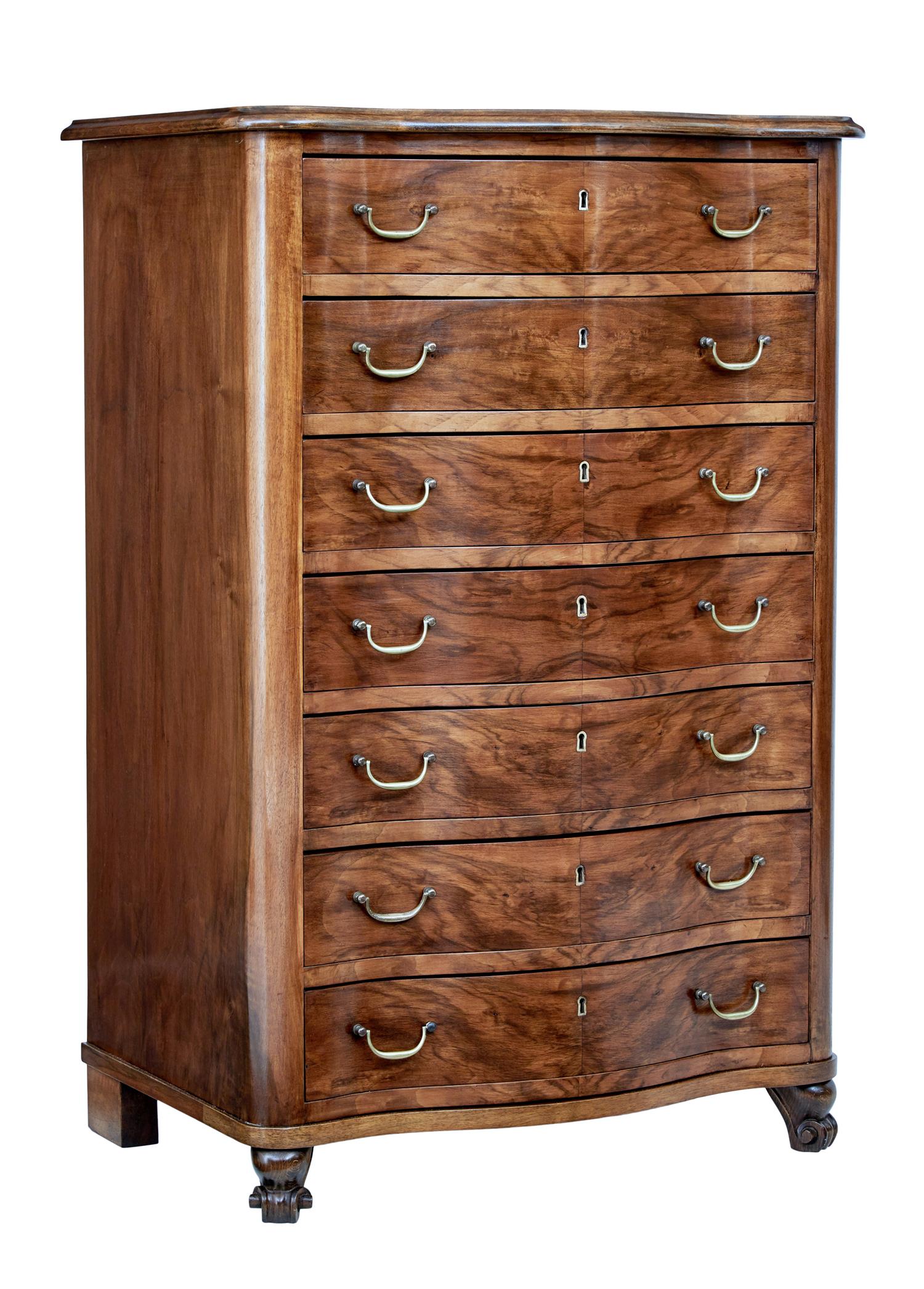 Mid 20th Century Walnut Tall Chest of Drawers (1 of 7) Mid 20th Century Walnut Tall Chest of Drawers (1 of 7)