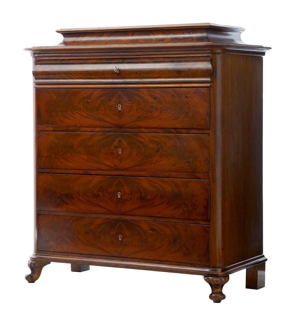 19th Century Mahogany Sarcophagus Shaped Chest of Drawers (1 of 1) 19th Century Mahogany Sarcophagus Shaped Chest of Drawers (1 of 1)