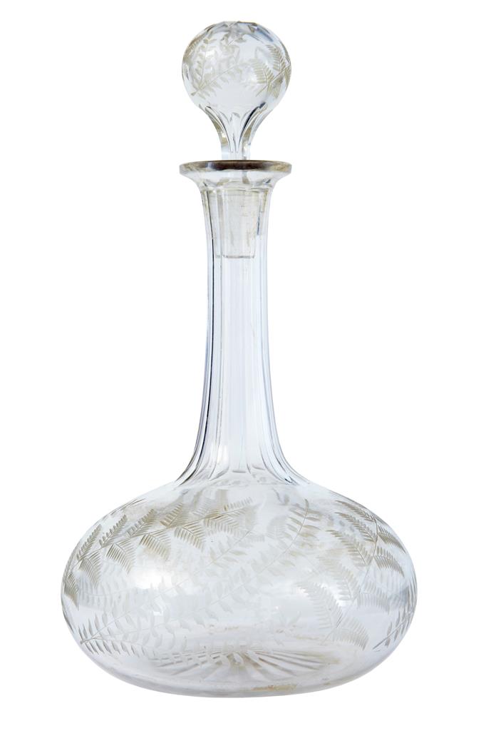 19th Century Victorian Fern Pattern Cut Glass Wine Decanter (1 of 1) 19th Century Victorian Fern Pattern Cut Glass Wine Decanter (1 of 1)