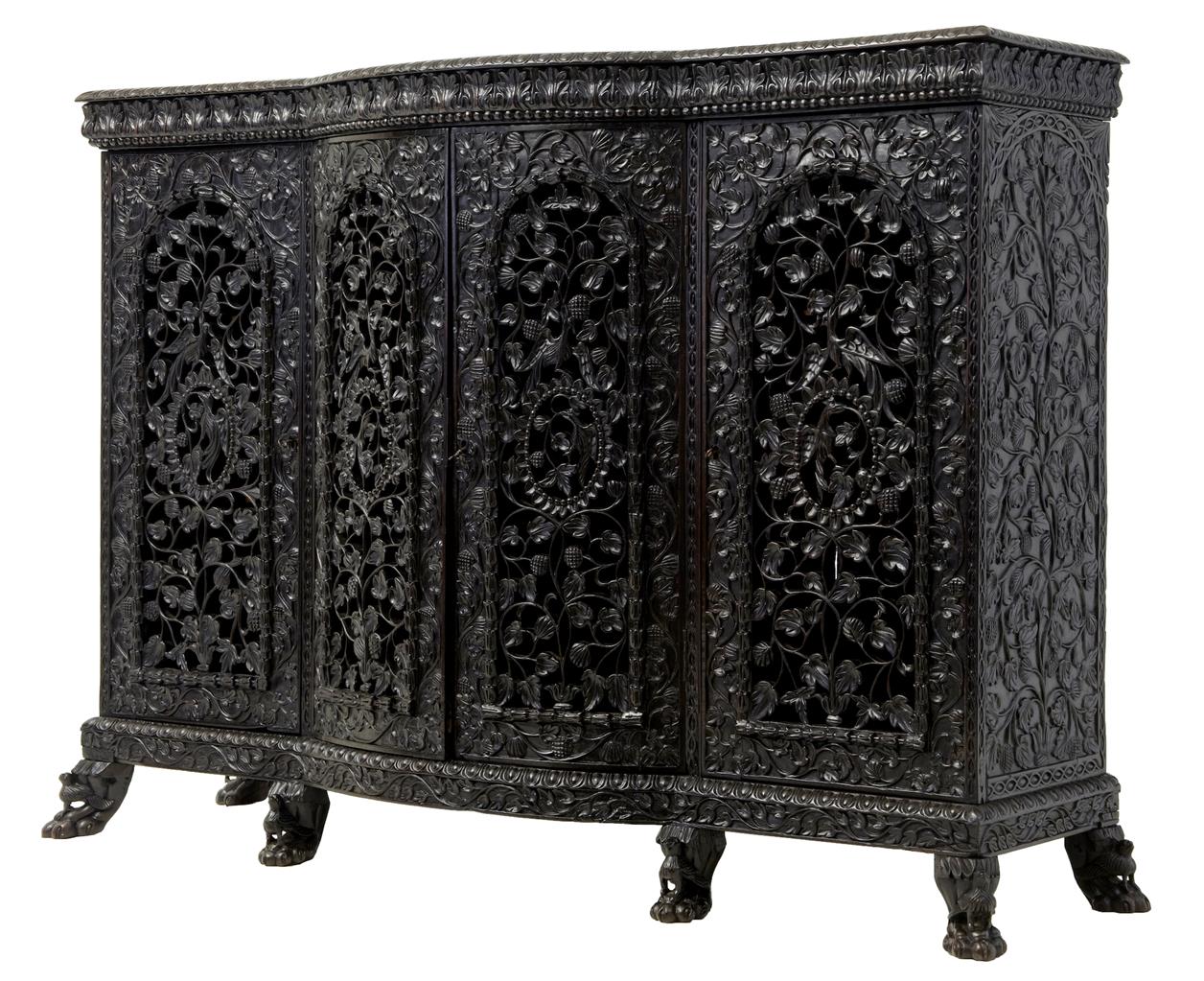 19th Century Carved Rosewood Anglo Indian Cabinet c.1840 (1 of 1) 19th Century Carved Rosewood Anglo Indian Cabinet c.1840 (1 of 1)