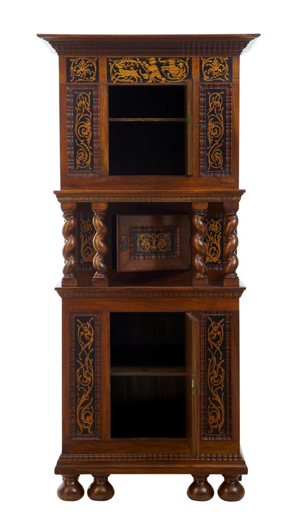 19th Century Walnut Inlaid Tall Cabinet (1 of 1) 19th Century Walnut Inlaid Tall Cabinet (1 of 1)
