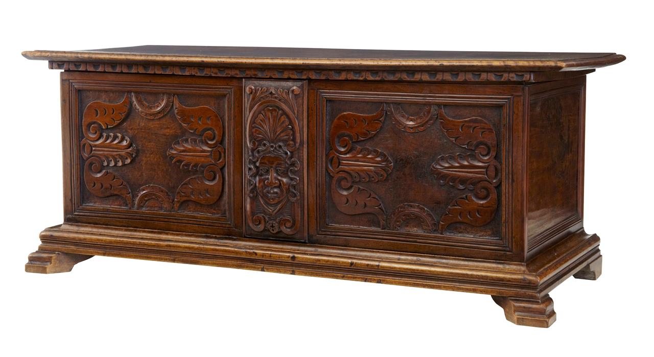 19th Century Carved Walnut Coffer Chest (1 of 1) 19th Century Carved Walnut Coffer Chest (1 of 1)