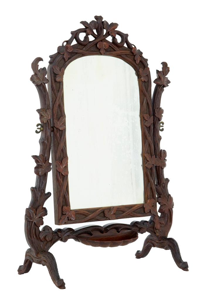 19th Century Carved Lindenwood Black Forest Vanity Mirror (1 of 5) 19th Century Carved Lindenwood Black Forest Vanity Mirror (1 of 5)