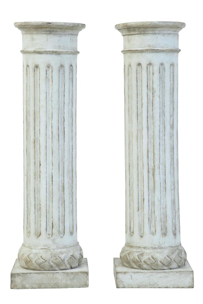 Pair of Faux Stone Carved Wooden Columns (1 of 1) Pair of Faux Stone Carved Wooden Columns (1 of 1)
