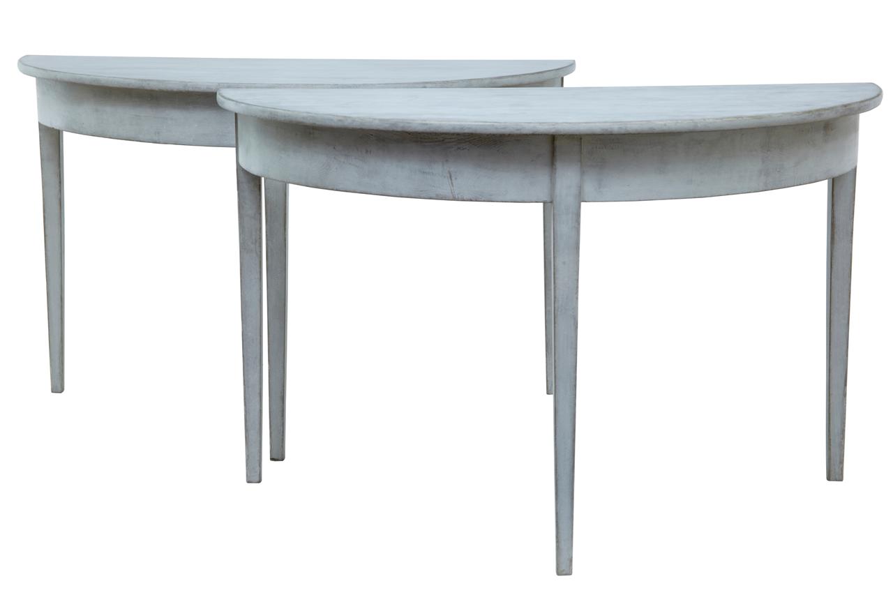 Pair of 19th Century Swedish Painted Demi Lune Tables c.1880 (1 of 1) Pair of 19th Century Swedish Painted Demi Lune Tables c.1880 (1 of 1)