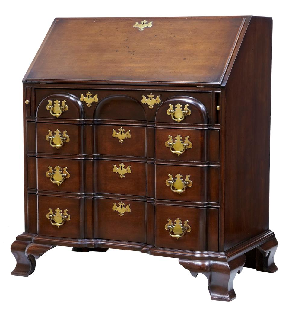 Late 19th Century American Mahogany Block Front Bureau (1 of 1) Late 19th Century American Mahogany Block Front Bureau (1 of 1)