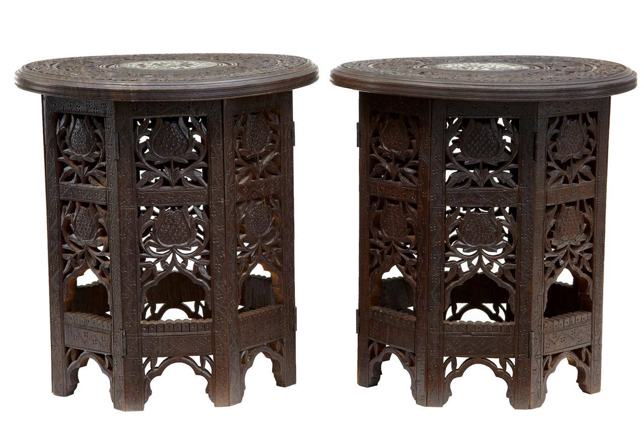 Pair of Late 19th Century Octagonal Hardwood Indian Occasional Tables (1 of 4) Pair of Late 19th Century Octagonal Hardwood Indian Occasional Tables (1 of 4)