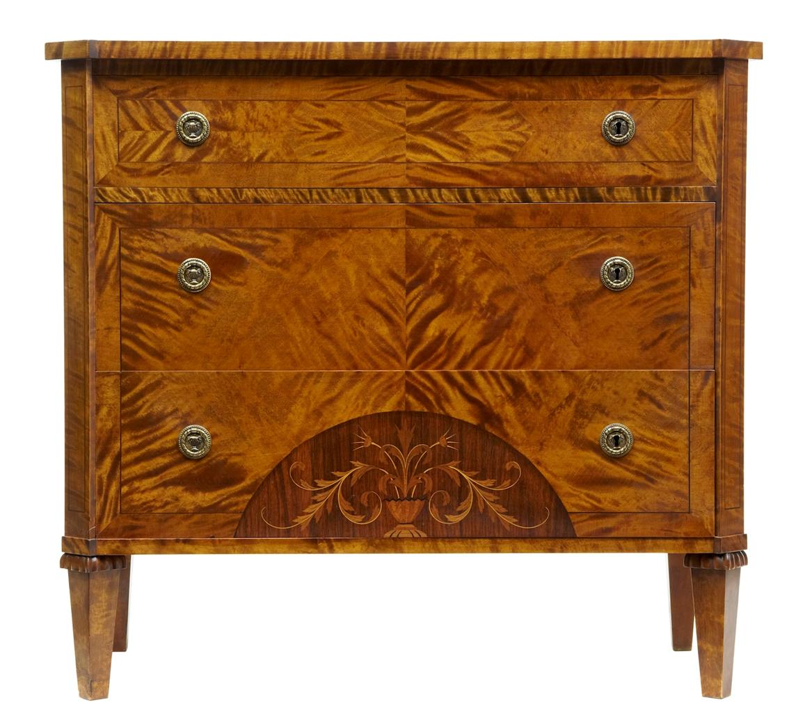 19th Century Inlaid Birch Chest of Drawers Commode (1 of 1) 19th Century Inlaid Birch Chest of Drawers Commode (1 of 1)