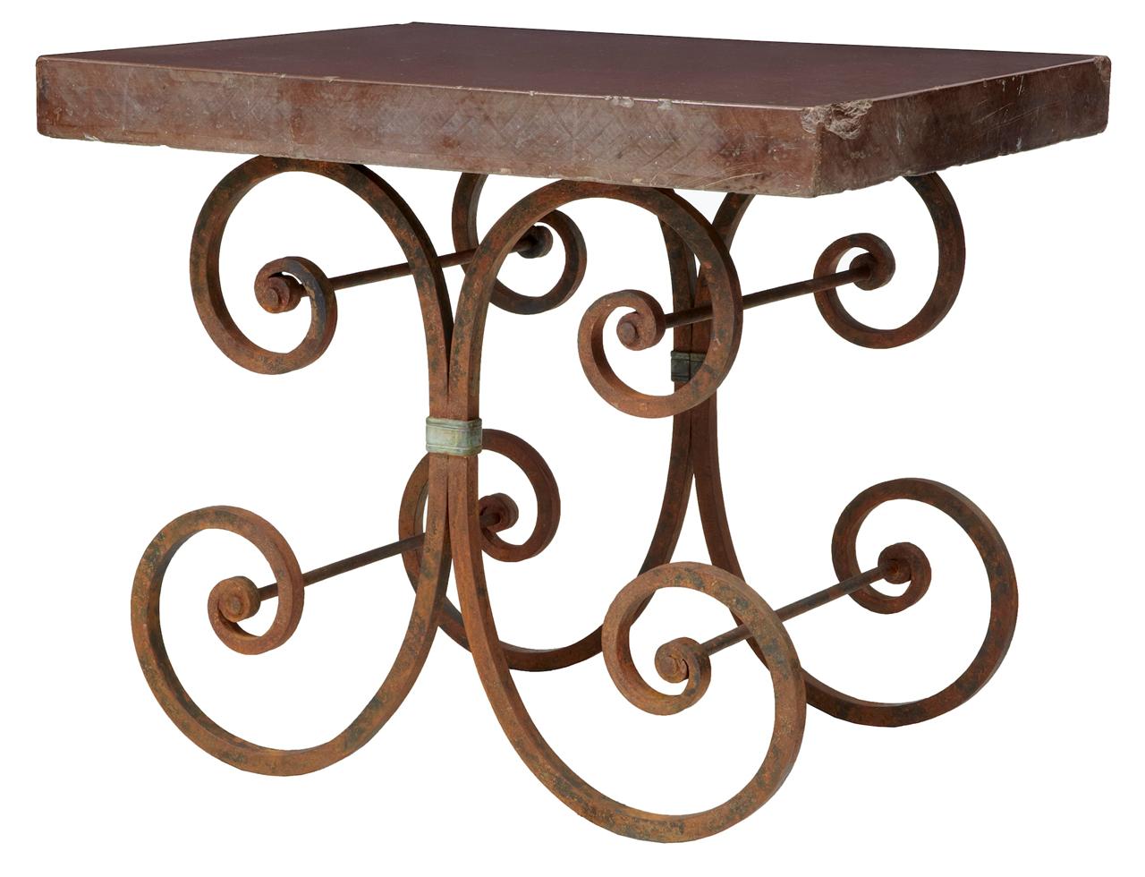 French Iron Baker Tables Marble Top c.1920 (1 of 5) French Iron Baker Tables Marble Top c.1920 (1 of 5)