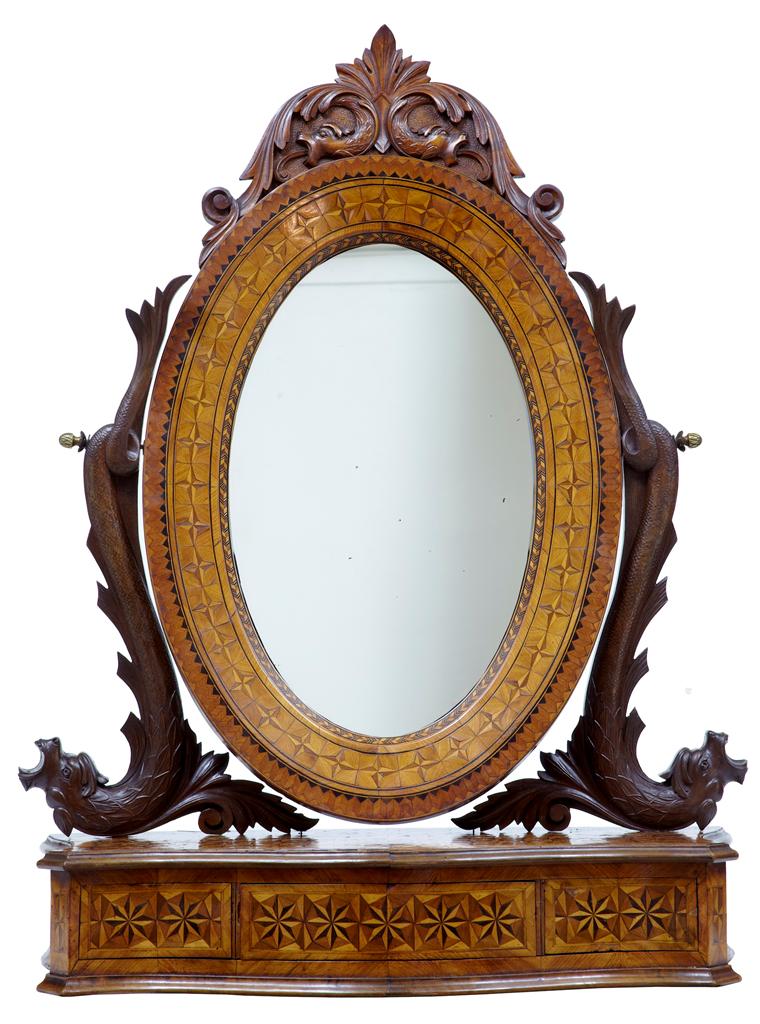19th Century Swedish Parquetry Toilet Dressing Table Mirror (1 of 1) 19th Century Swedish Parquetry Toilet Dressing Table Mirror (1 of 1)